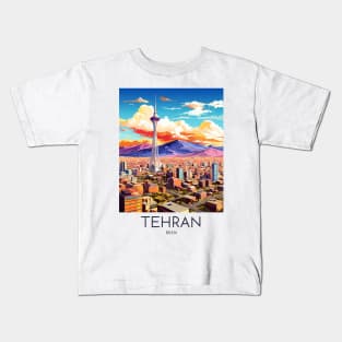 A Pop Art Travel Print of Tehran - Iran Kids T-Shirt